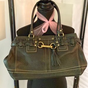 Black coach leather shoulder bag